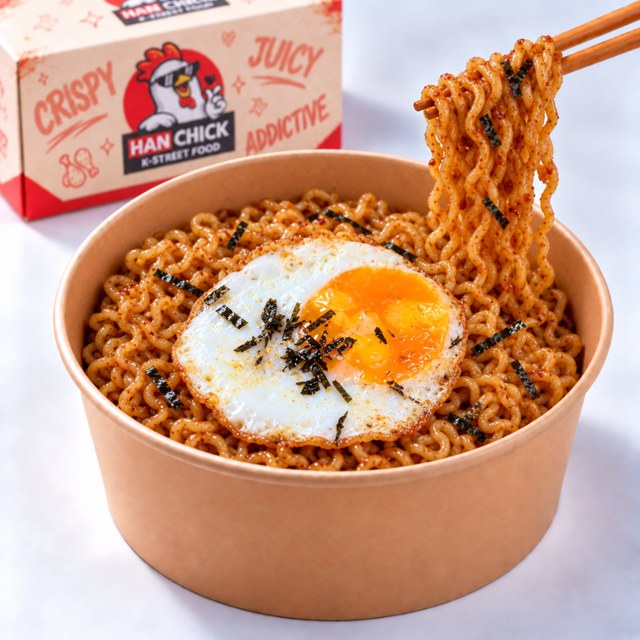 Mì trộn cay xốt HanChick (L) - tặng 1 trứng chiên